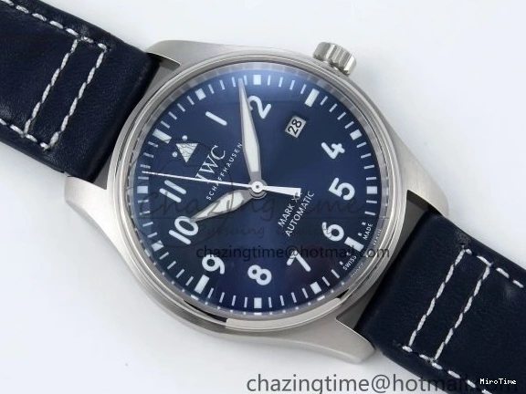 MIROTIME 0401 DailyWear Pilot Mark XX BLSF 1:1 Best Edition Blue Dial on Blue Leather Strap MIYOTA 7022